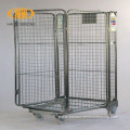 Warehouse wire mobile steel storage security cage cart